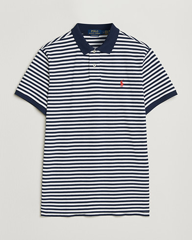 Polo Ralph Lauren Custom Slim Fit Striped Polo Navy/White – Azul