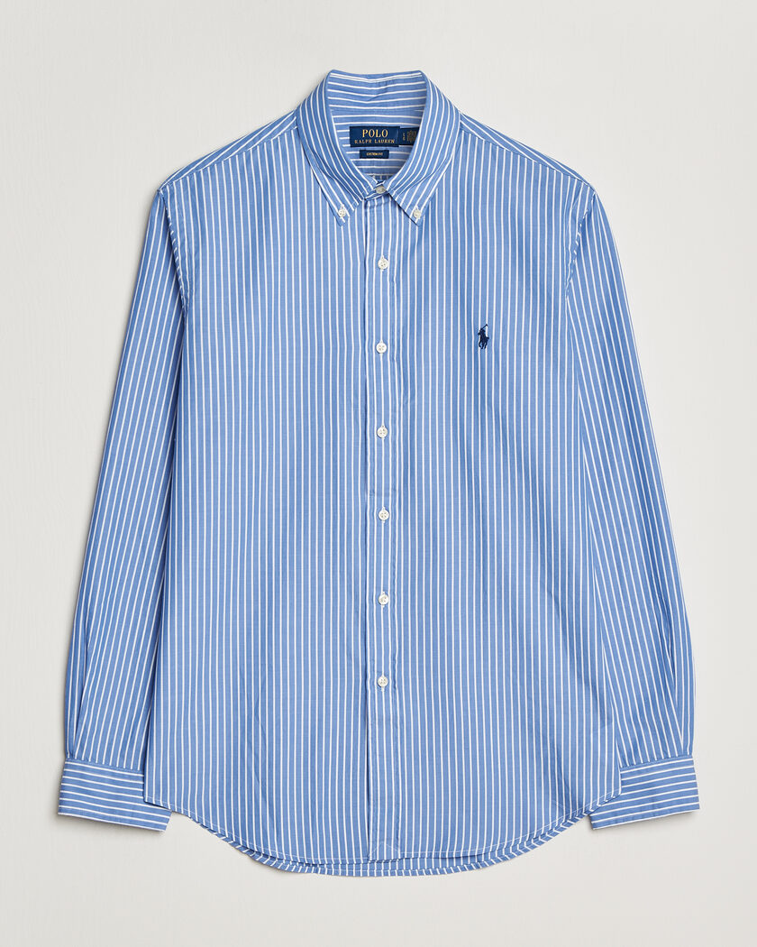 Polo Ralph Lauren Custom Fit Poplin Striped Shirt Medium Blue – Azul