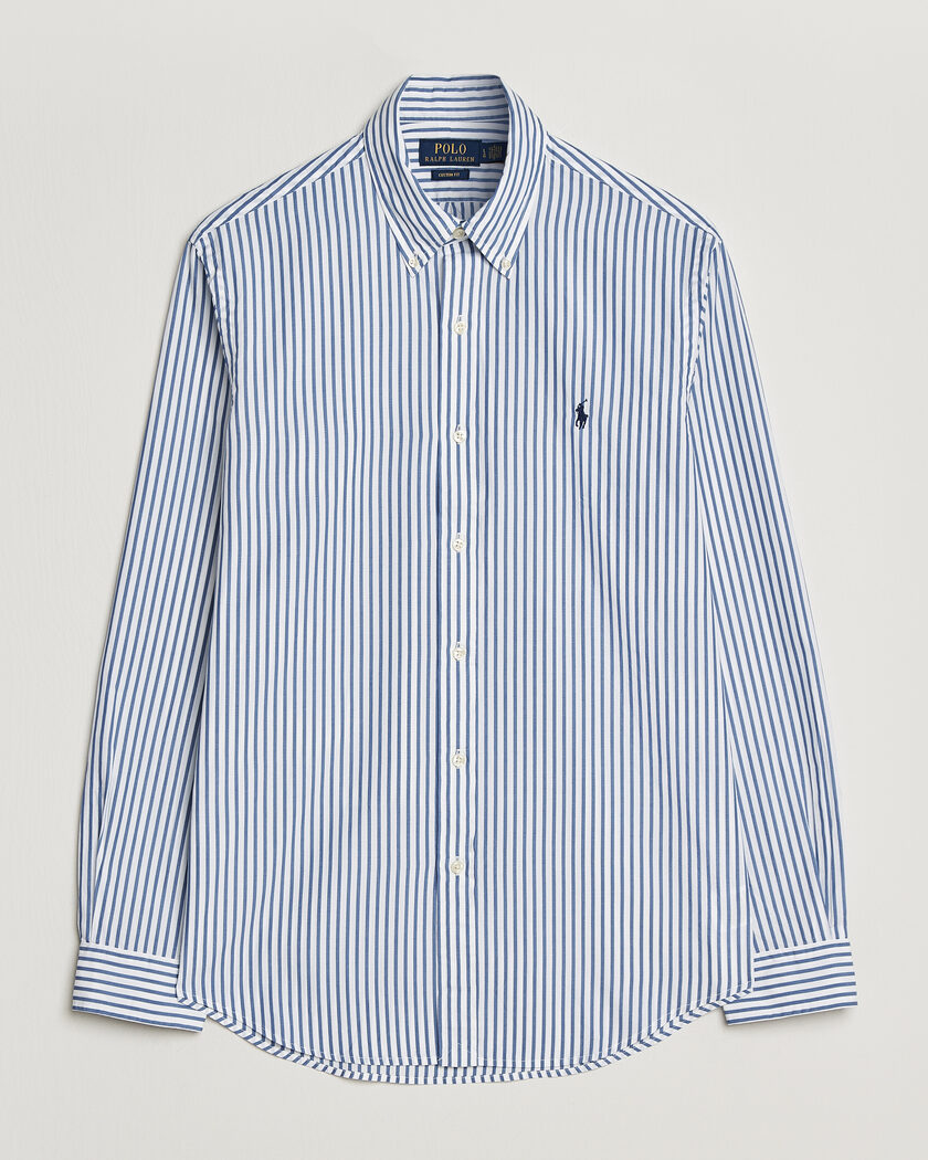Polo Ralph Lauren Custom Fit Poplin Striped Shirt Blue – Azul