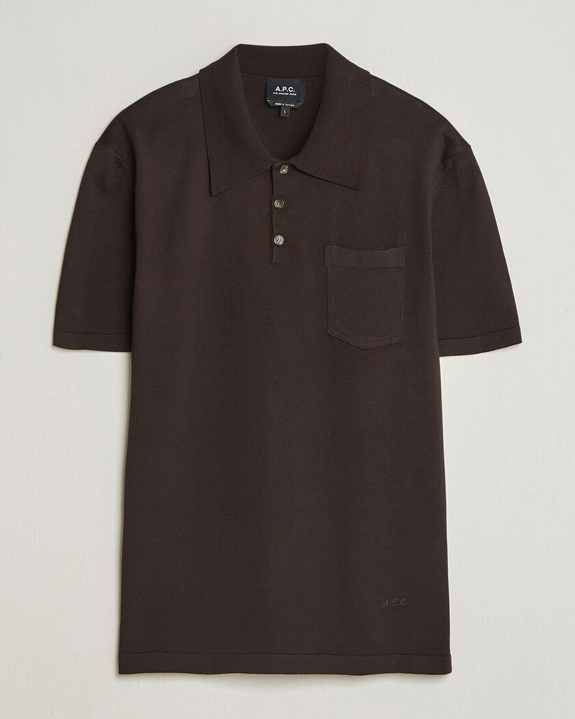 A.P.C. Colin Knitted Polo Brown – Marrón