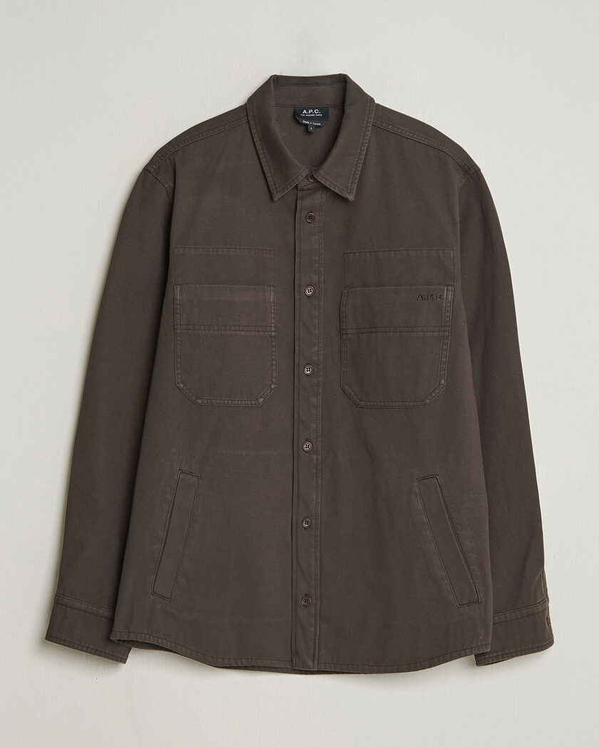 A.P.C. Noah Cotton Overshirt Dark Brown – Marrón