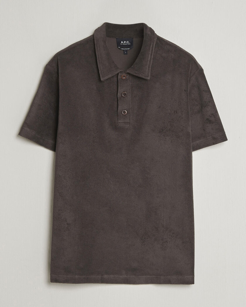 A.P.C. Julian Cotton Knitted Polo Brown – Marrón