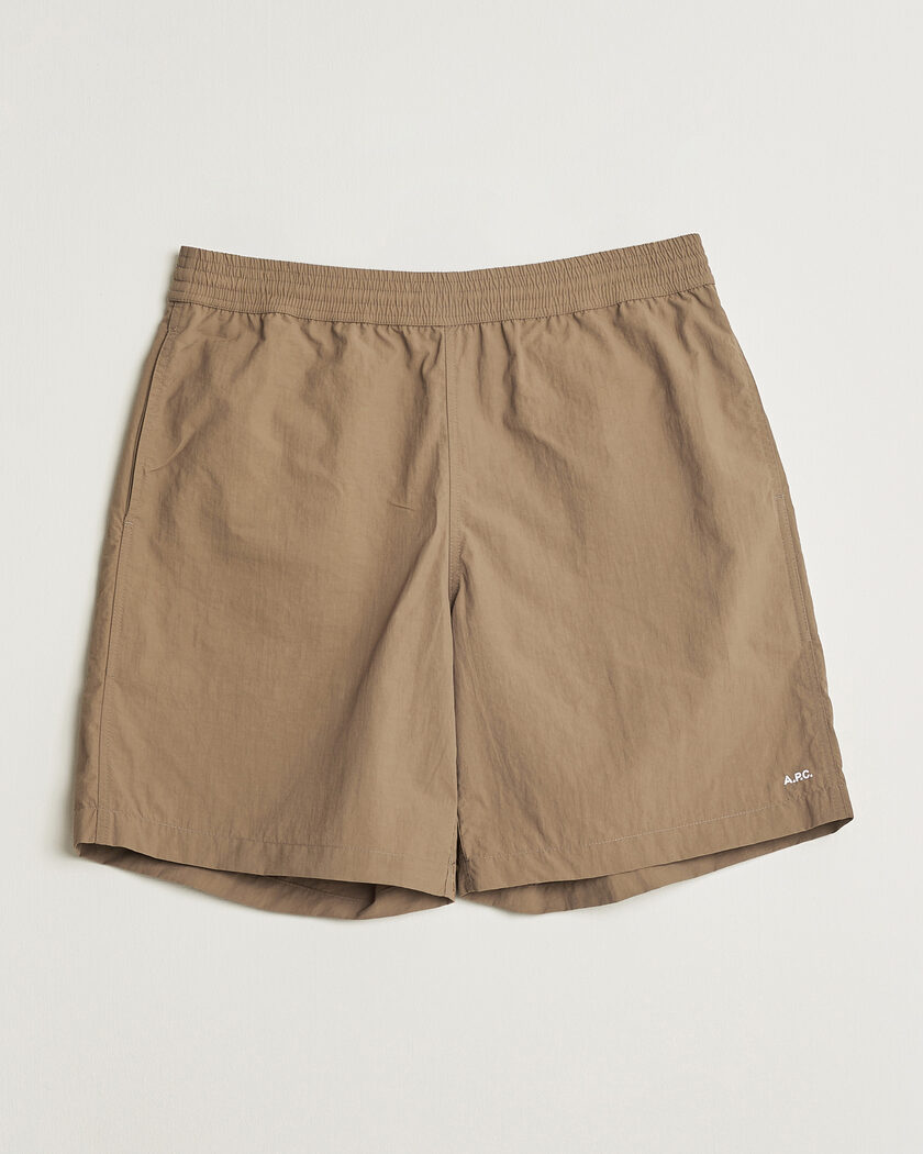 A.P.C. Rio Drawstring Shorts Dark Beige – Beige