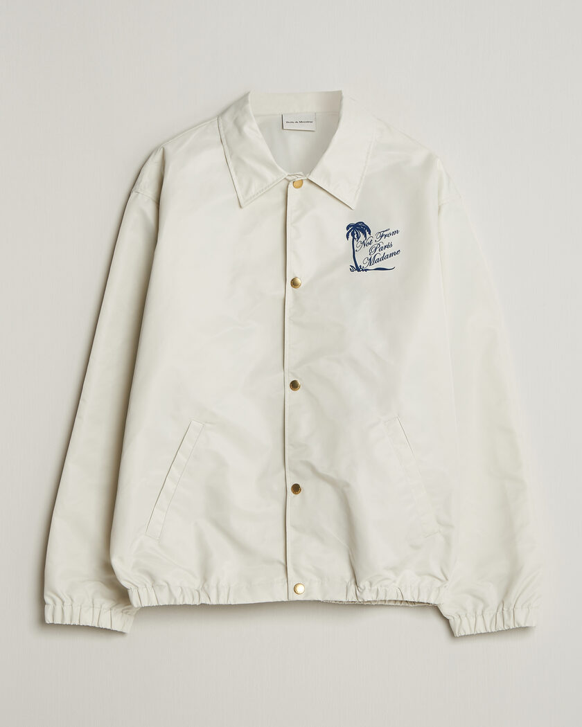 Drôle de Monsieur Palmier Slogan Coach Jacket Off White – Blanco