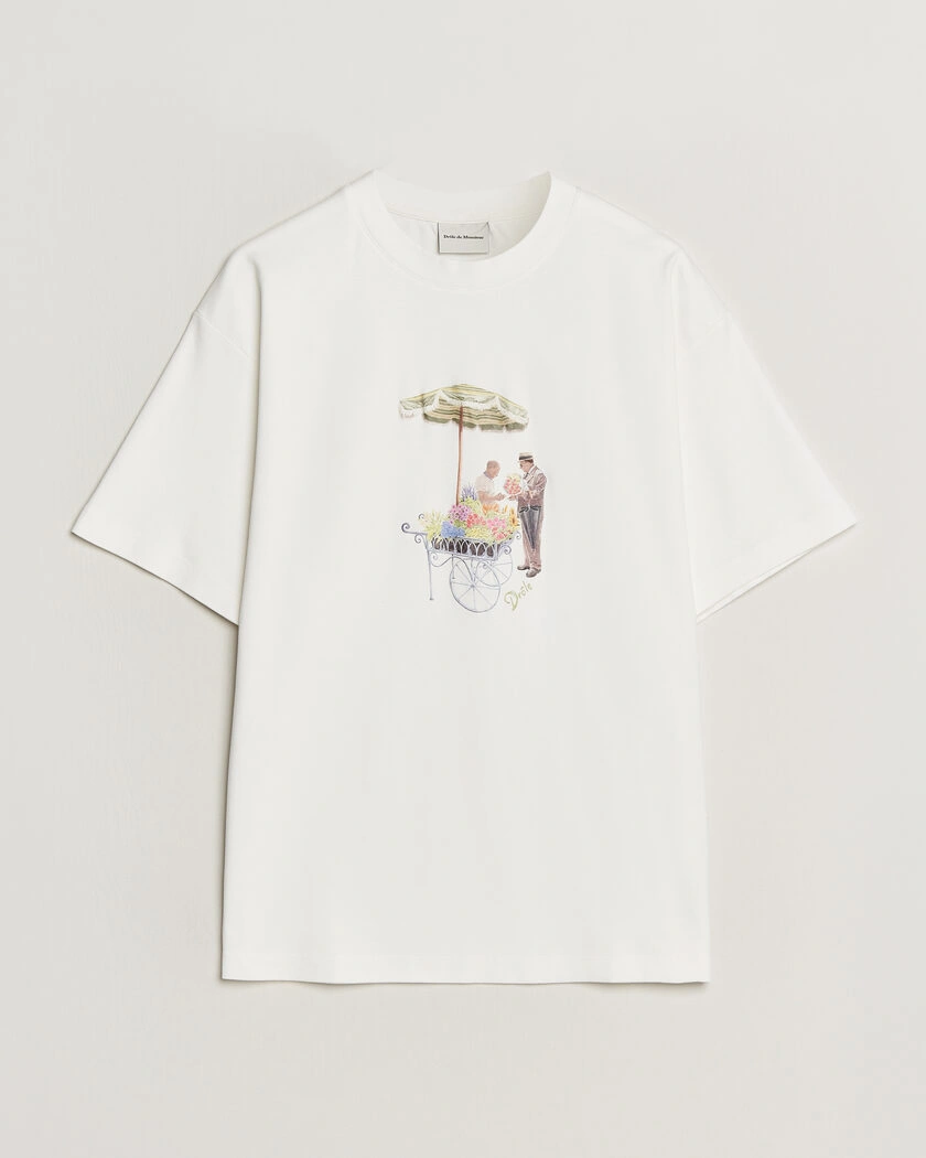 Drôle de Monsieur Fleuriste T-Shirt Off White – Blanco