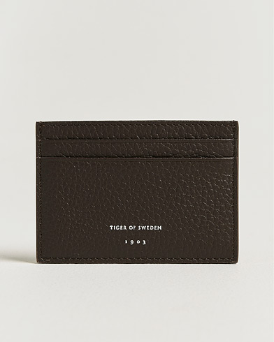 Tiger of Sweden Wharf Leather Card Holder Dark Brown – Marrón