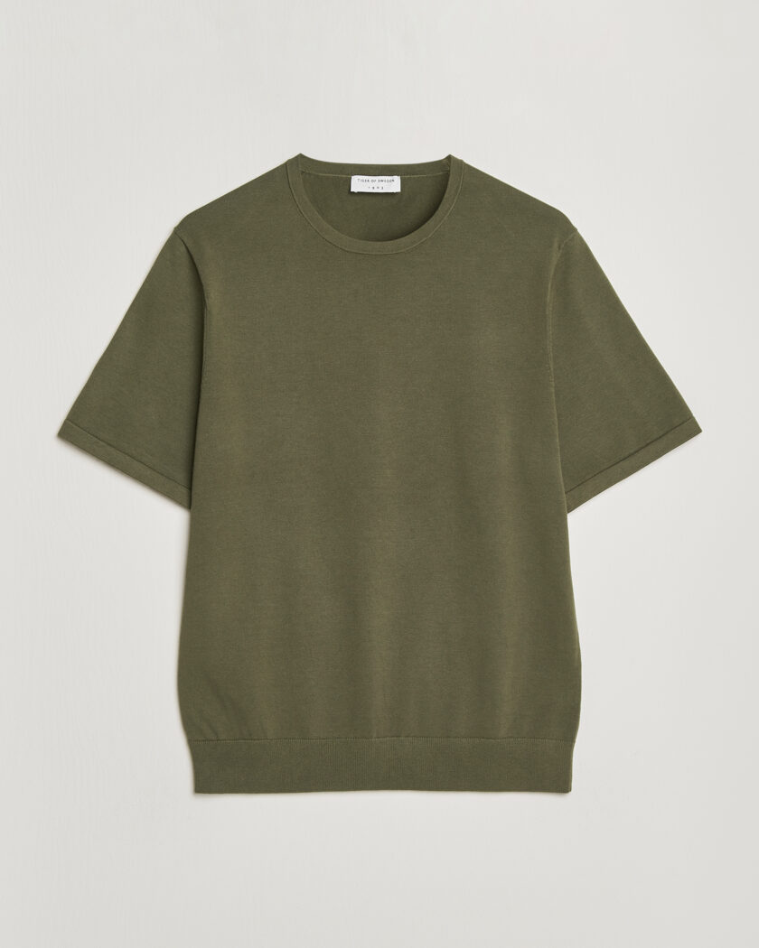 Tiger of Sweden Connor Cotton Knitted T-Shirt Kalamata Green – Verde