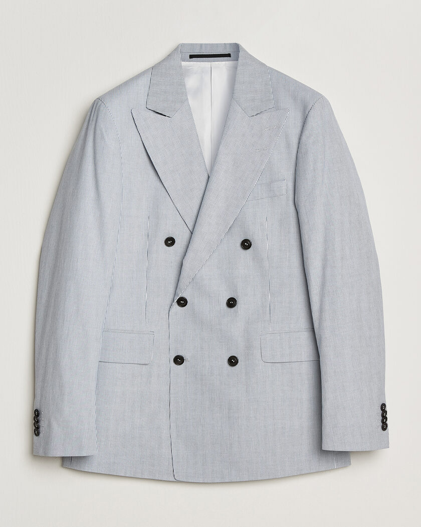 Tiger of Sweden Ease Cotton Double Breasted Blazer Thunder Blue – Azul