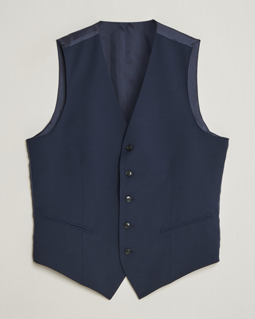 Tiger of Sweden Winston Wool Travel Waistcoat Royal Blue – Azul