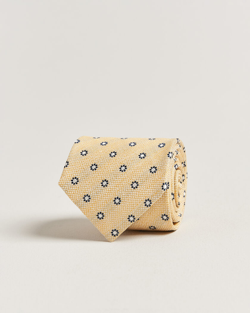 Amanda Christensen Silk/Linen 8cm Flower Tie Yellow – Amarillo
