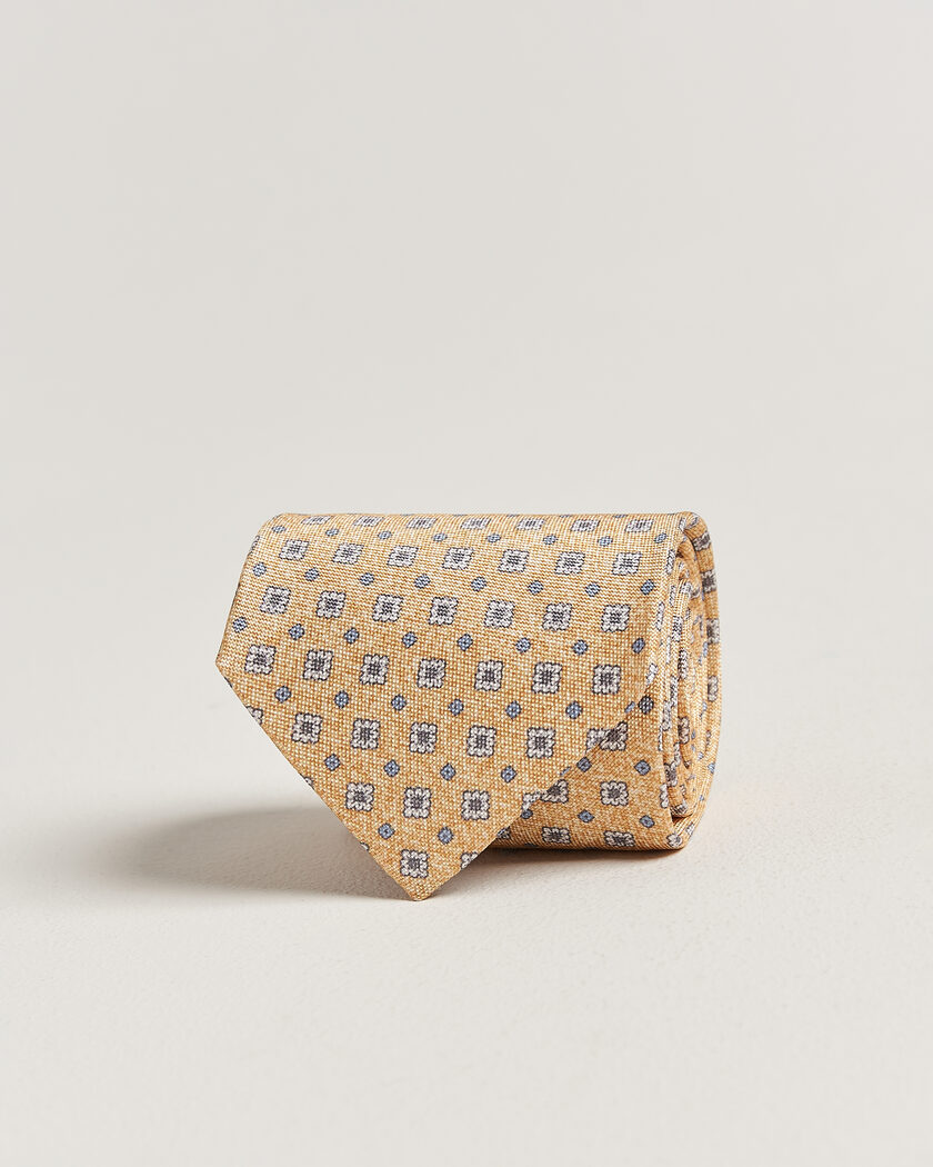 Amanda Christensen Silk Oxford 8cm Flower Tie Yellow – Amarillo