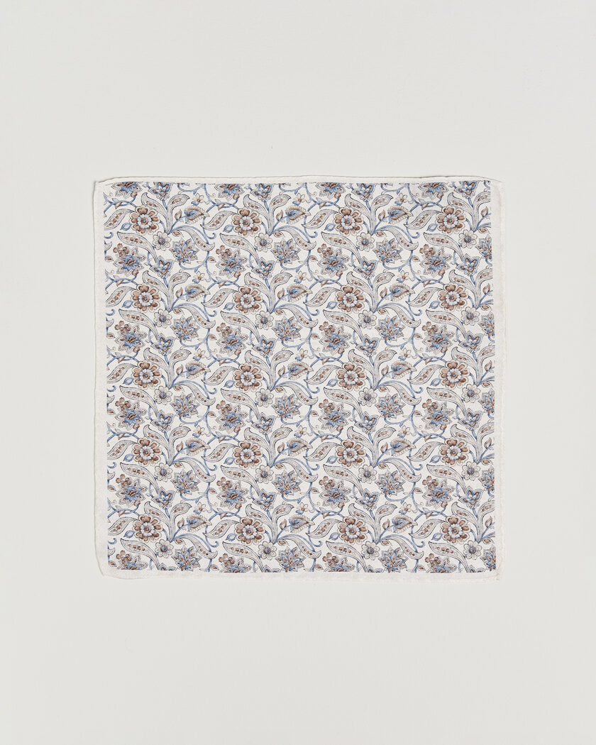 Amanda Christensen Silk Oxford Large Flower Pocket Square Cream – Blanco
