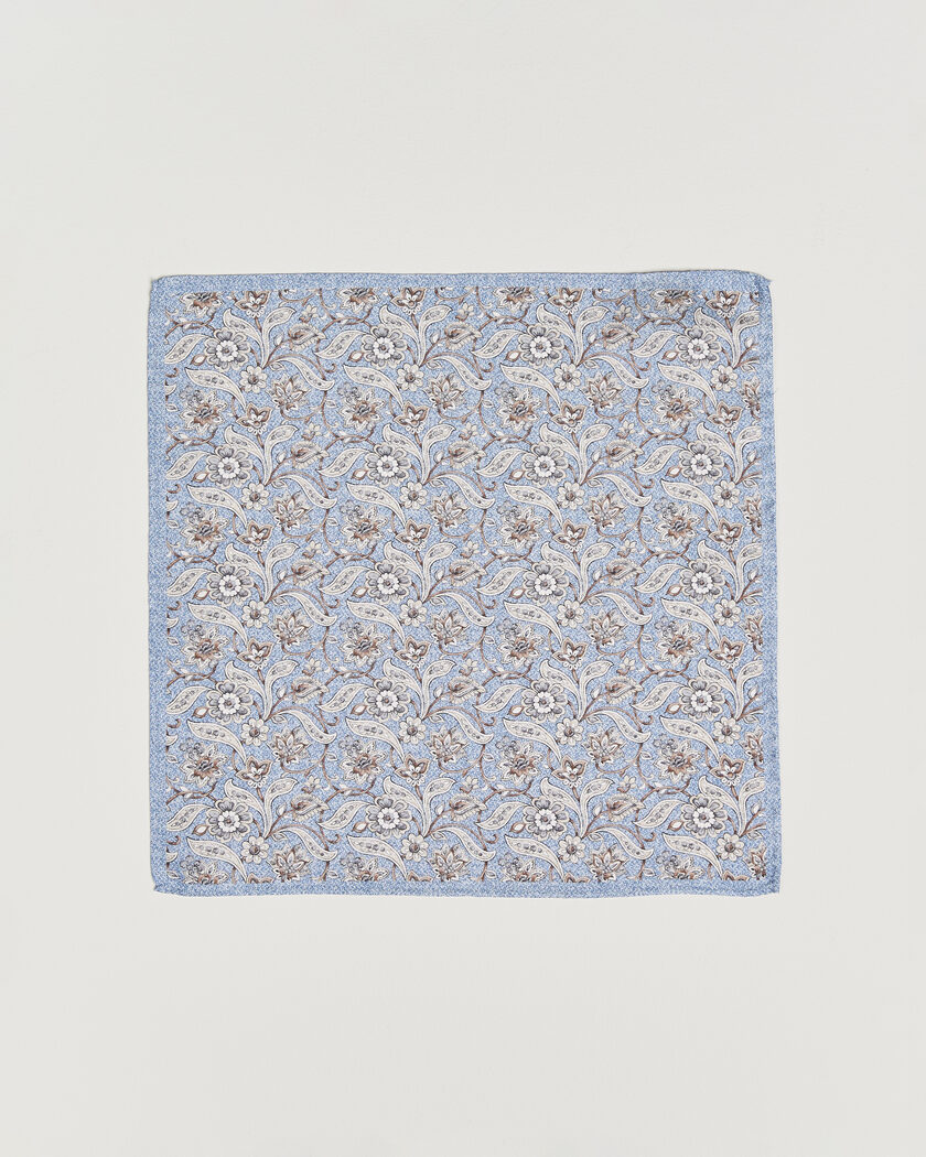 Amanda Christensen Silk Oxford Large Flower Pocket Square Blue – Azul