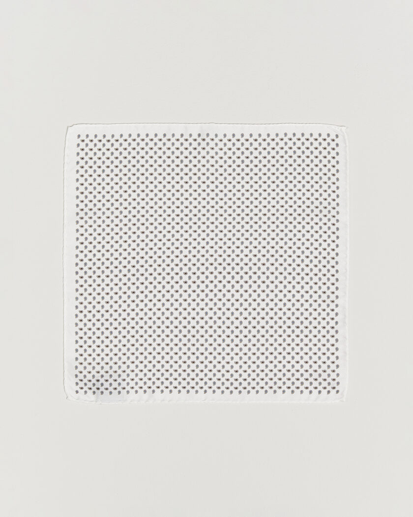 Amanda Christensen Silk Oxford Pocket Square White – Blanco