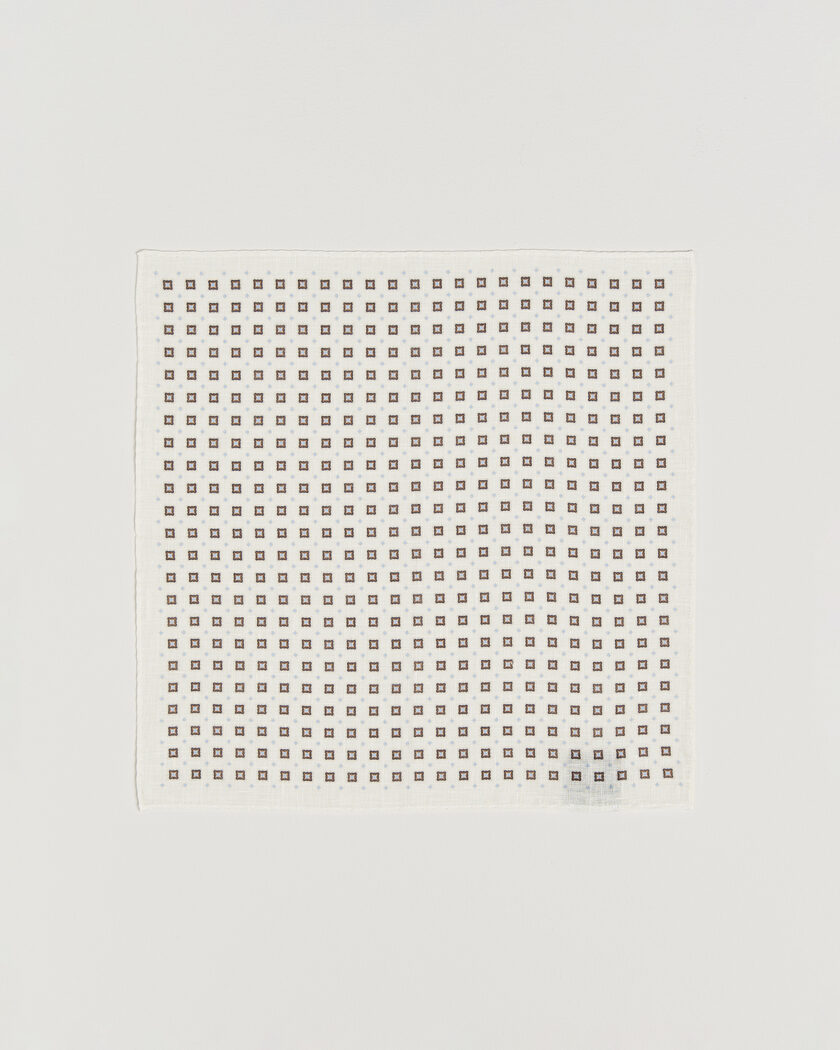 Amanda Christensen Linen Medallion Pocket Square Cream – Blanco