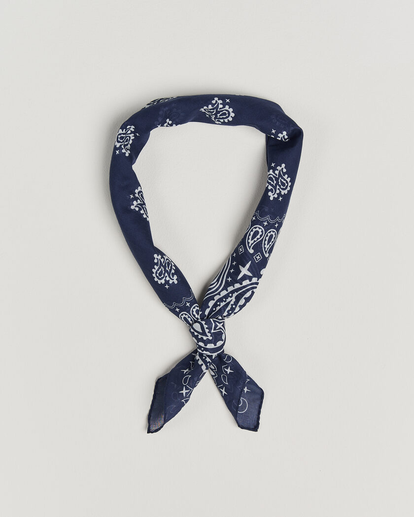 Amanda Christensen Cotton Voilé Paisley Bandana Navy – Azul