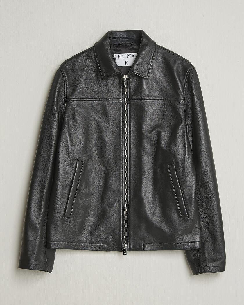 Filippa K Leather Coach Jacket Black – Negro