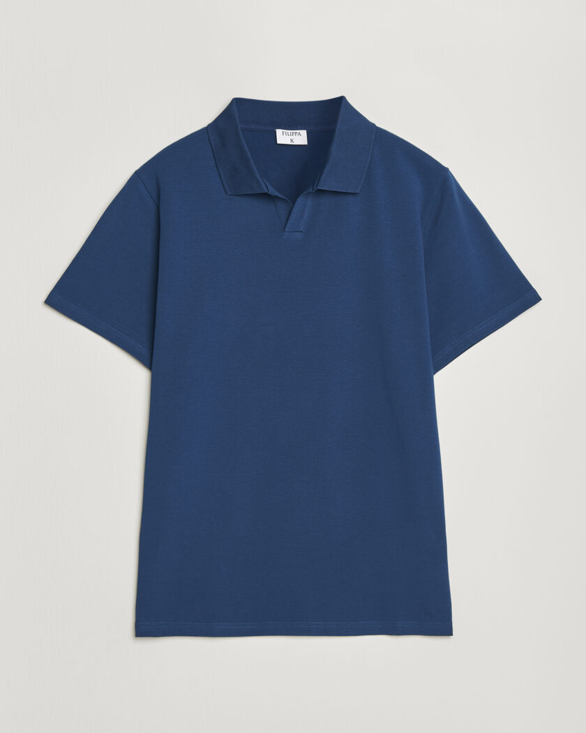 Filippa K Soft Lycra Polo T-Shirt Night Teal – Azul