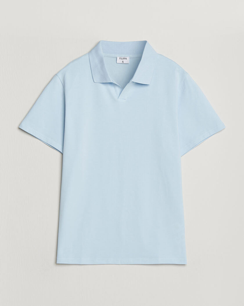 Filippa K Soft Lycra Polo T-Shirt Frost Blue – Azul