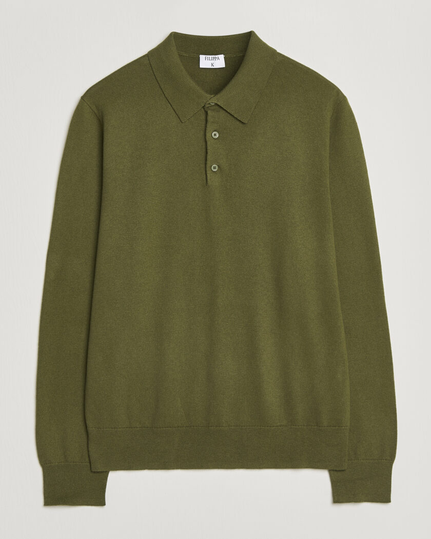 Filippa K Knitted Polo Shirt Laurel Green – Verde