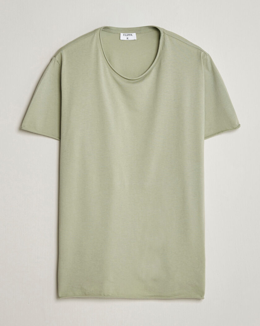 Filippa K Roll Neck Crew Neck T-Shirt Light Green – Verde
