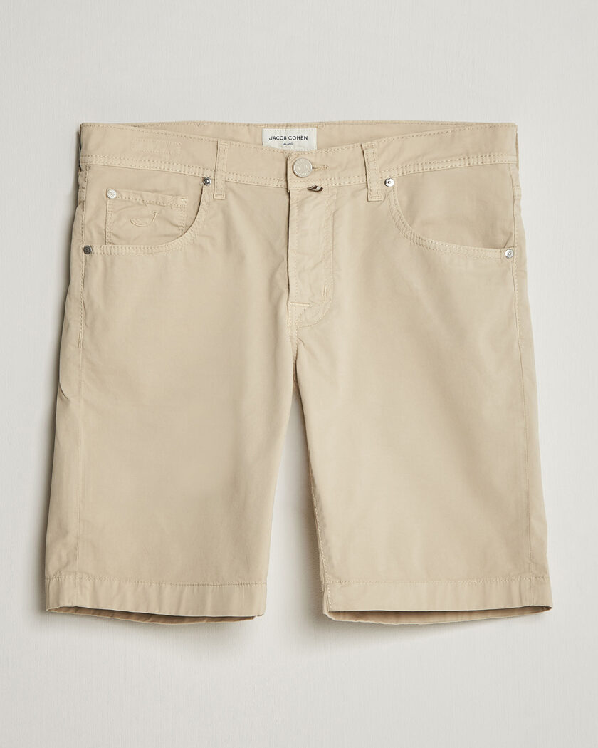 Jacob Cohën Nicolas Cotton Gabardine Shorts Beige W30 - Tamaño: W30 - Color: Beige