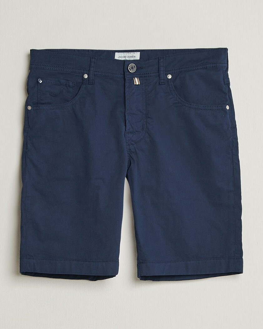 Jacob Cohën Nicolas Cotton Gabardine Shorts Navy – Azul