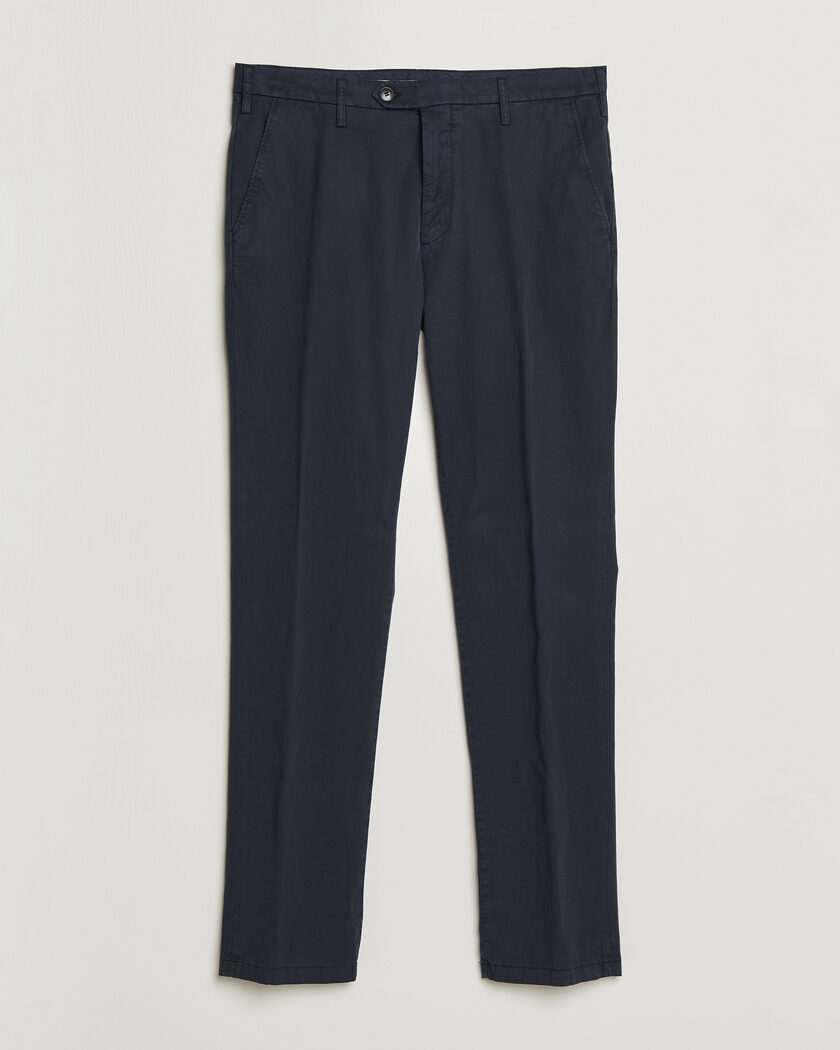 Canali Regular Fit Cotton/Stretch Chinos Navy – Azul