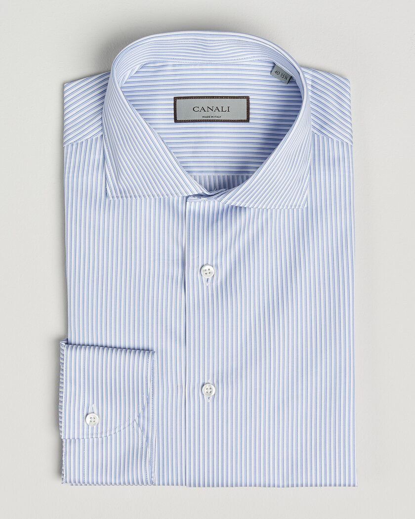 Canali Slim Fit Impeccabile Shirt Blue Stripe – Azul