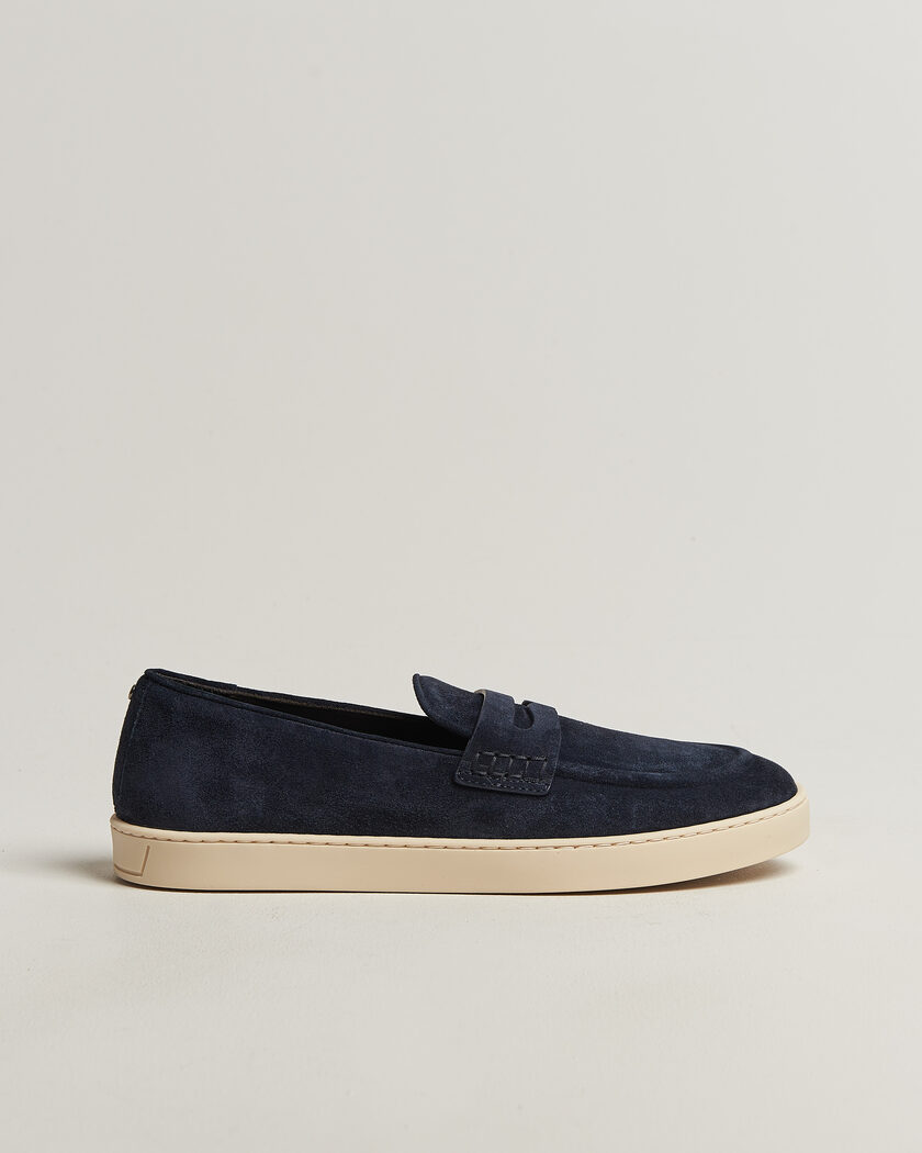 Canali Summer Loafers Navy Suede – Azul