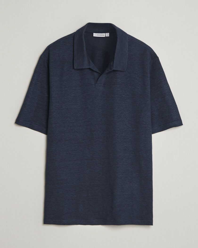 J.Lindeberg Roy Linen Polo JL Navy – Azul