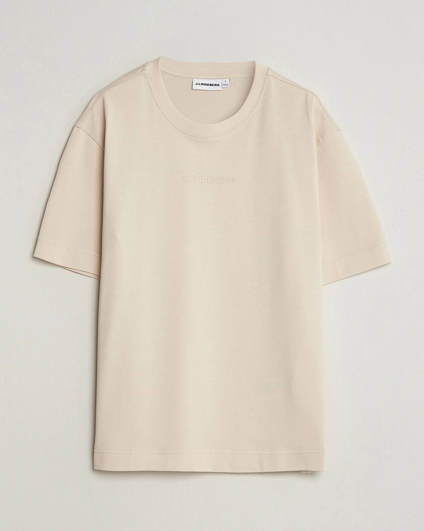 J.Lindeberg Hale Heavy Logo T-Shirt Moonbeam – Beige