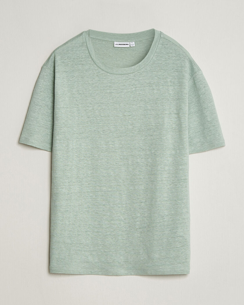 J.Lindeberg Coma Linen T-Shirt Jadeite – Verde
