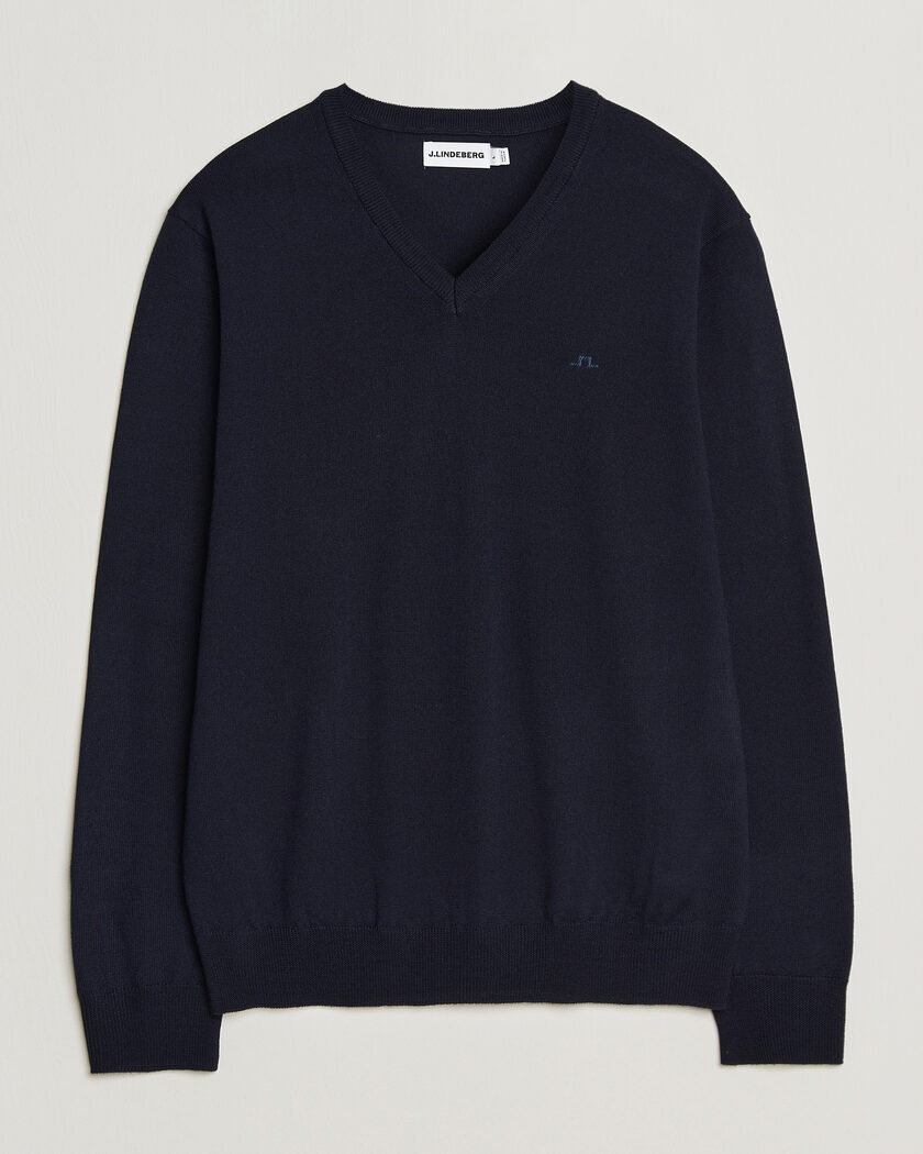 J.Lindeberg Lymann Merino V-Neck Pullover JL Navy – Azul