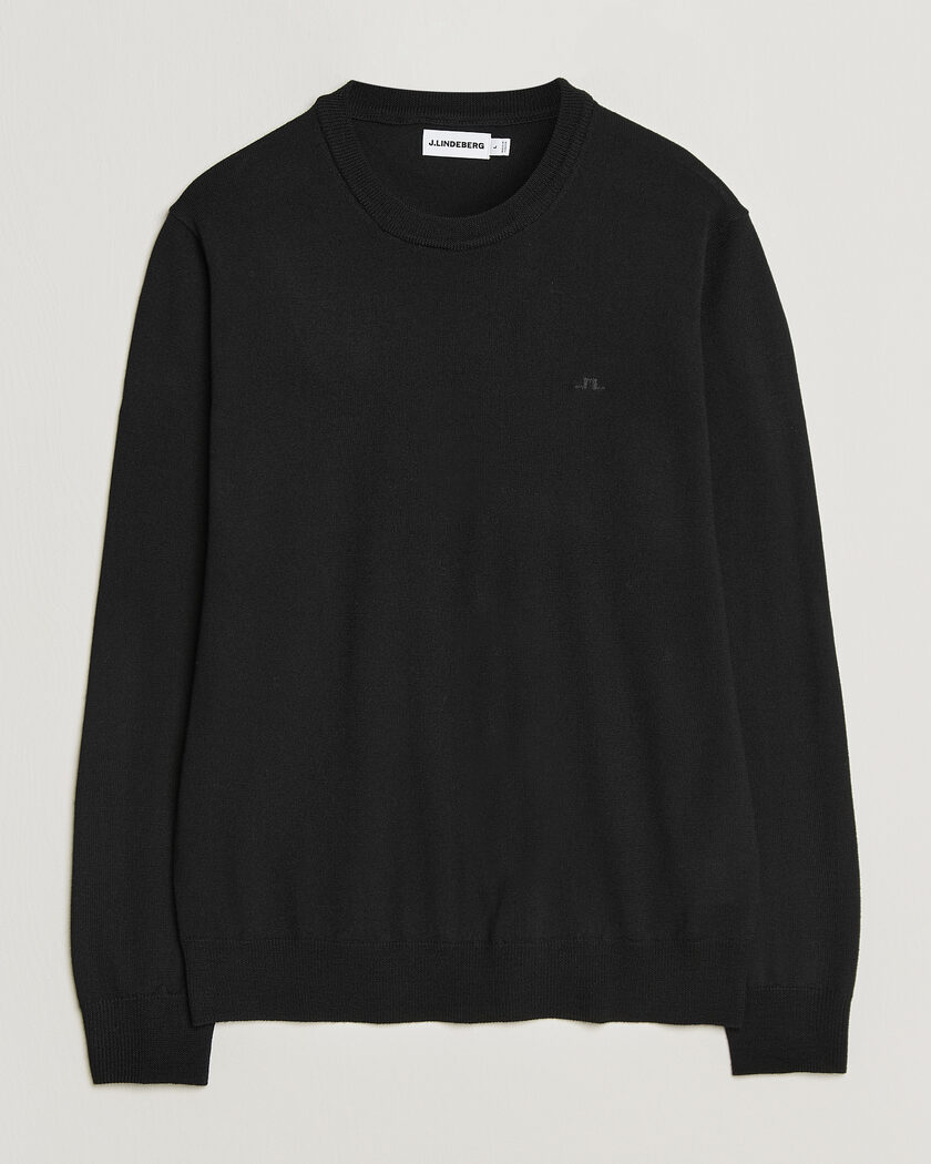 J.Lindeberg Keane Merino Crew Neck Pullover Black – Negro