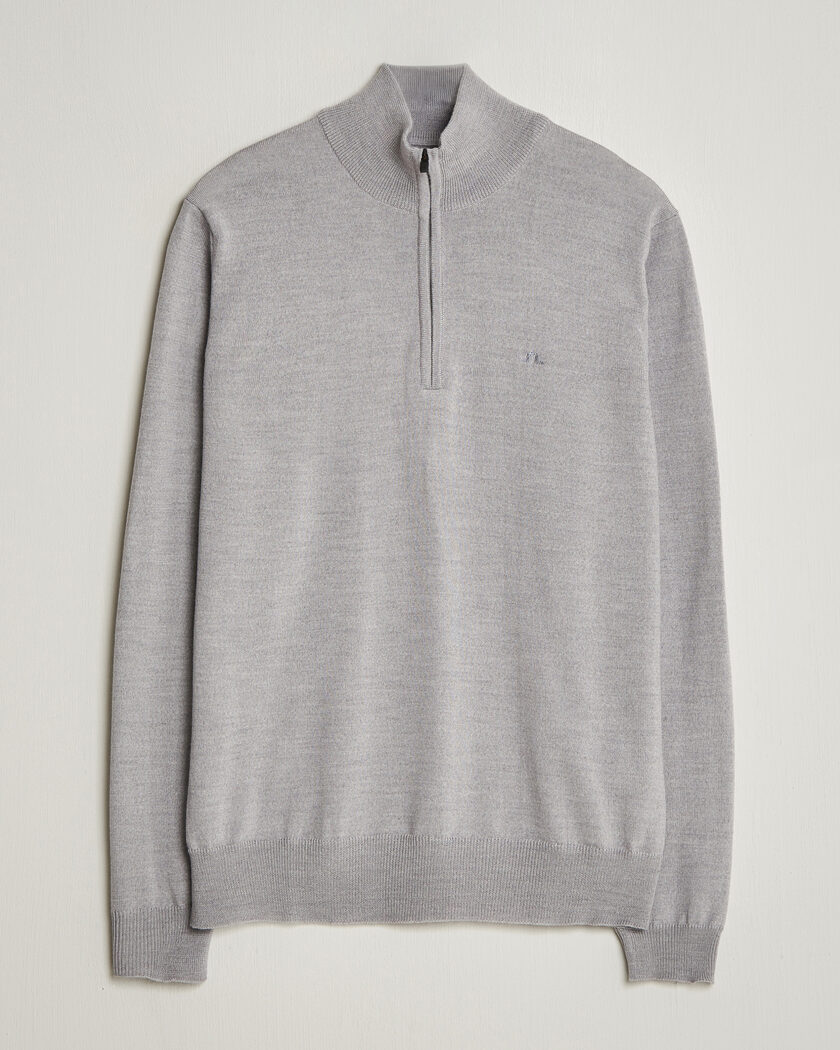 J.Lindeberg Kiyan Merino Half Zip Light Grey Melange – Gris