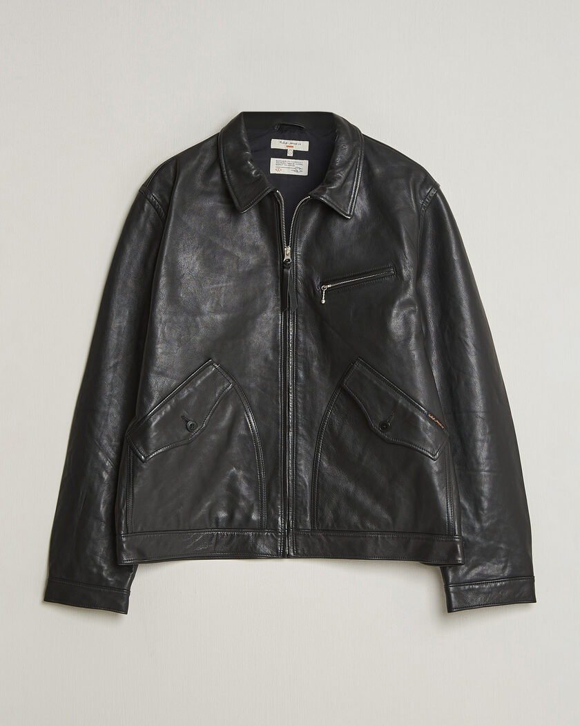 Nudie Jeans Blake Leather Jacket Black – Negro