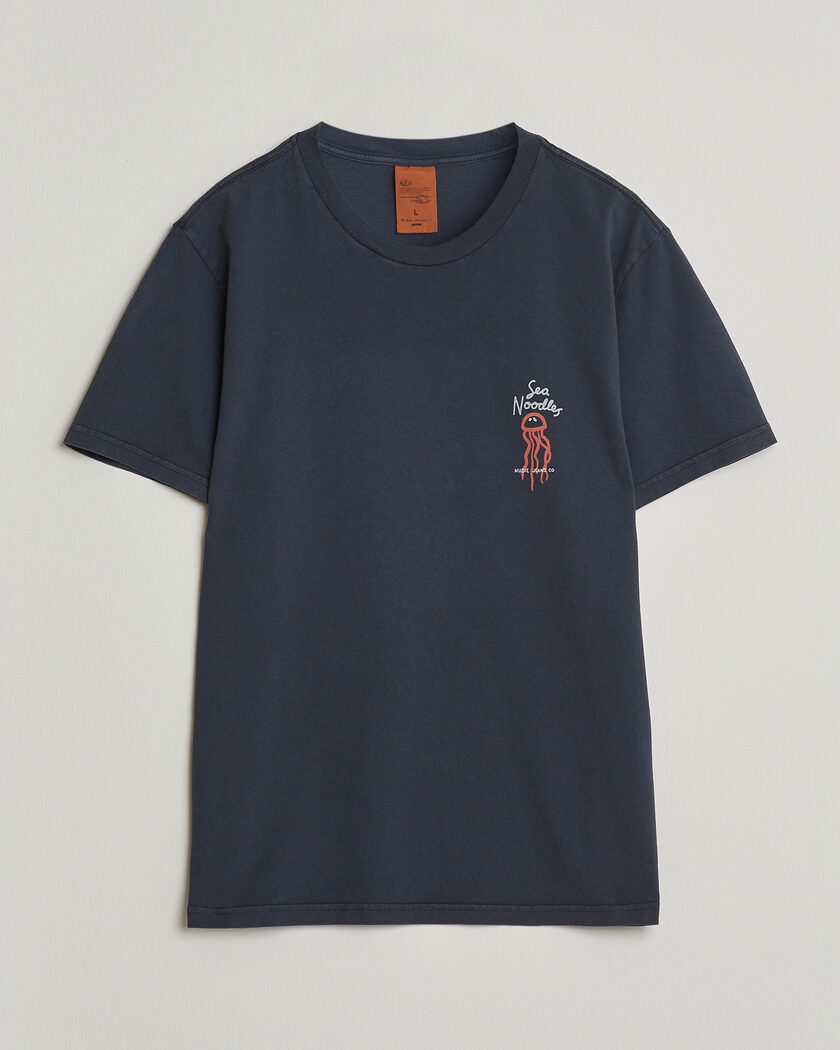 Nudie Jeans Roy Printed T-Shirt Dark Blue – Azul