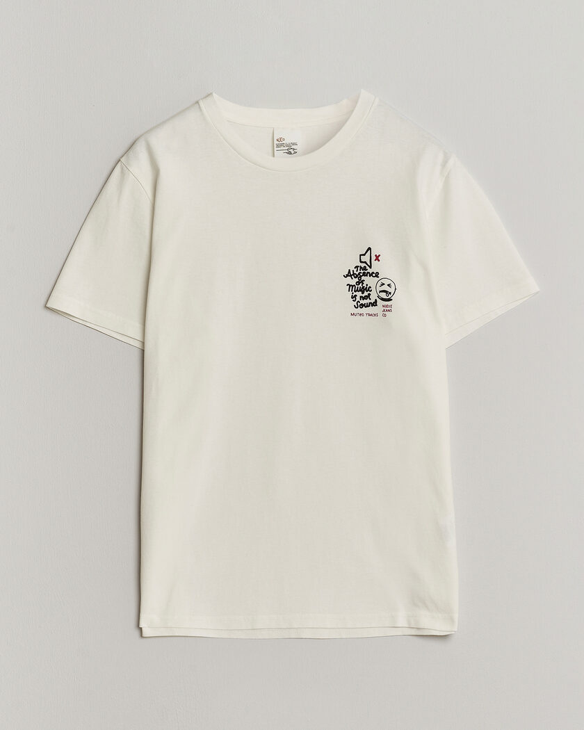 Nudie Jeans Roy Printed T-Shirt Chalk White – Blanco