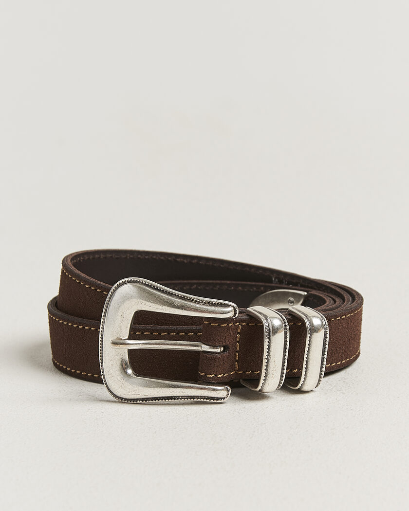 Nudie Jeans Western Suede Belt Dark Brown – Marrón