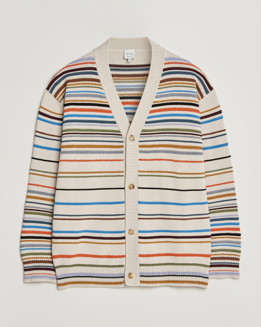 Paul Smith Signature Stripe Knitted Cardigan White – Blanco