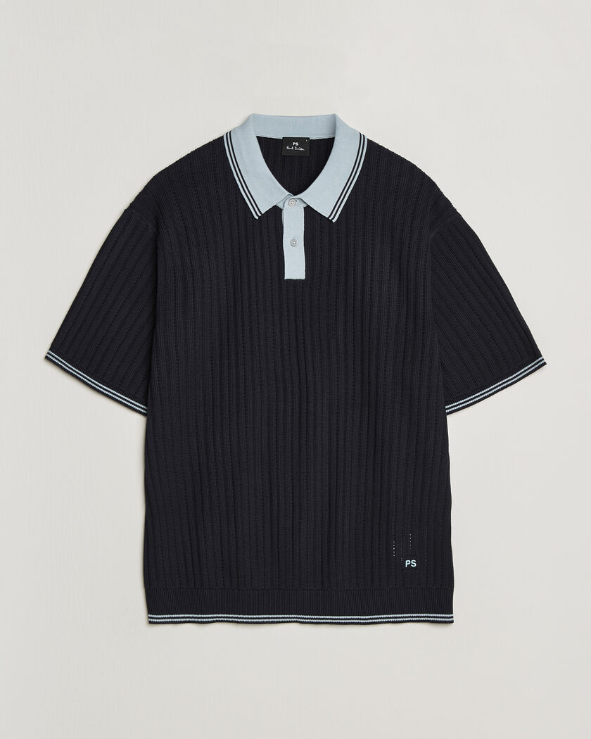 PS Paul Smith Cotton Knitted Polo Navy – Azul