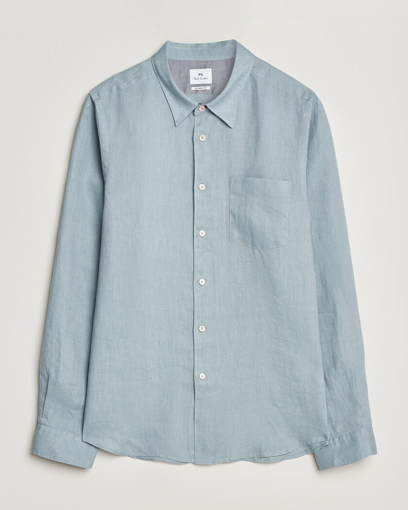PS Paul Smith Tailored Fit Linen Shirt Light Blue – Azul