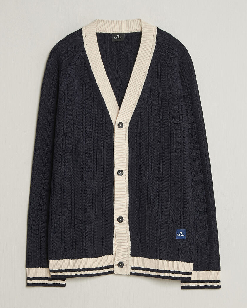 PS Paul Smith Cotton Knitted Cardigan Navy – Azul
