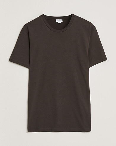 Sunspel Riviera Midweight T-Shirt Dark Chocolate – Marrón