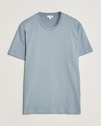 Sunspel Riviera Midweight T-Shirt Stone Blue – Azul