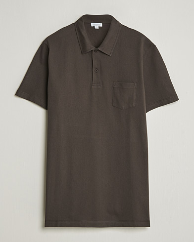 Sunspel Riviera Polo Shirt Dark Chocolate – Marrón