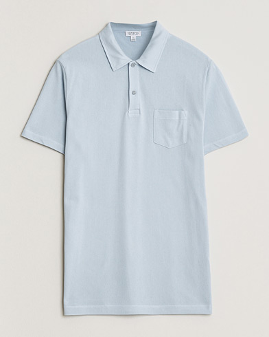Sunspel Riviera Polo Shirt Pastel Blue – Azul