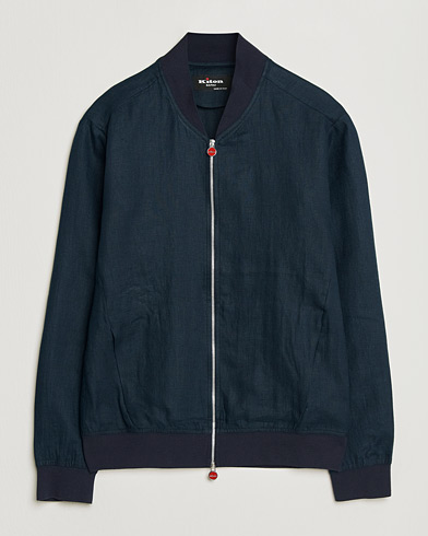 Kiton Unlined Linen Bomber Jacket Navy – Azul