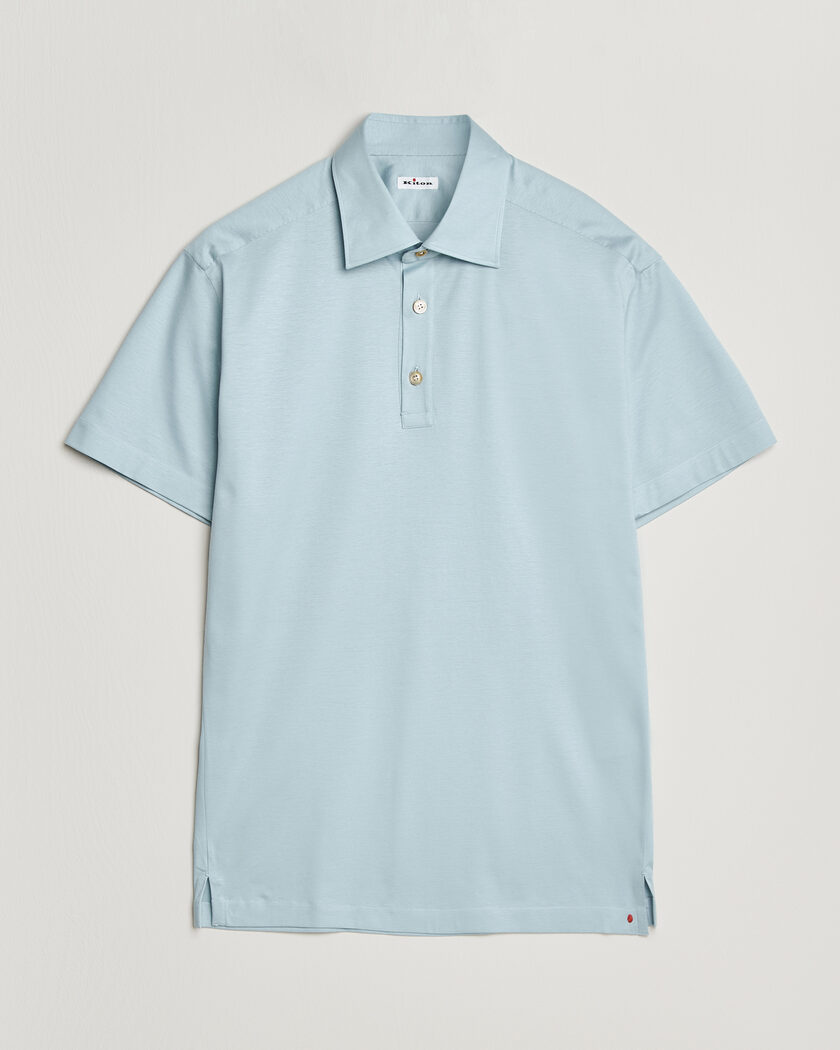 Kiton Short Sleeve Jersey Polo Sky Blue – Azul